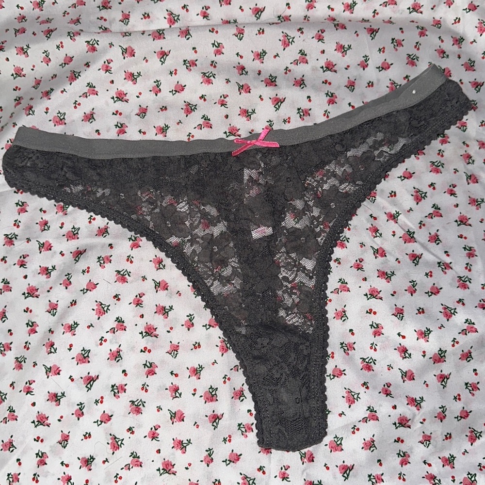 Xhilaration Gray Lace Thong XL